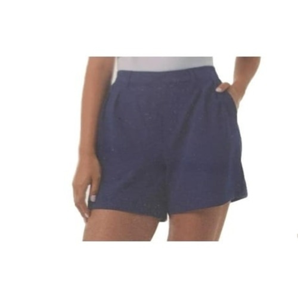 891. 32 Degrees Women Pleated Short Elastic Back of Waistband Navy 2X-Large